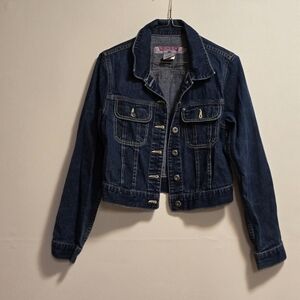 Silver Jeans Blue Jean Jacket Cropped Fitted
